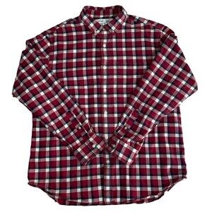 Old Navy Everyday Shirt Regular Fit Built-In Flex Plaid Oxford Preppy Office XL